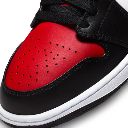 Nike Men's Air Jordan 1 Mid Shoes - Black / Fire Red / White - Shopsportive