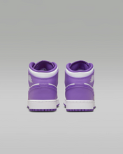 Load image into Gallery viewer, Nike Kid&#39;s Air Jordan 1 Mid Shoes - Purple Venom / White
