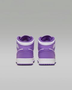 Nike Kid's Air Jordan 1 Mid Shoes - Purple Venom / White