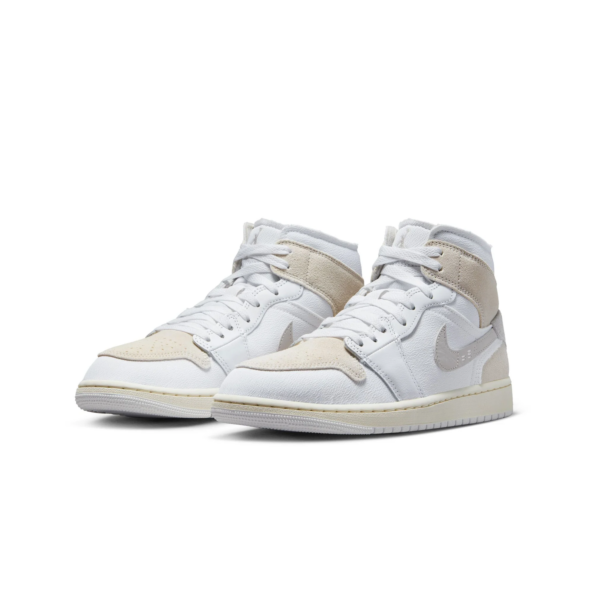 Nike Men's Air Jordan 1 Mid SE Craft Shoes - White / Orewood Brown Nike Men's Air Jordan 1 Mid SE Craft Shoes - White / Orewood Brown
