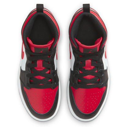 Nike Kids' Jordan 1 Mid Shoes - Black / Fire Red / White - Shopsportive
