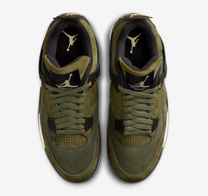 Nike Men's Jordan 4 Retro SE Shoes - Medium Olive / Pale Vanilla / Khaki / Black / Sail
