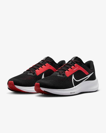 Nike Men's Pegasus 40 Shoes - Black / Light Crimson / White - Shopsportive