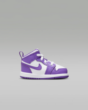 Load image into Gallery viewer, Nike Kid&#39;s Jordan 1 Mid TD Shoes - Purple Venom / White
