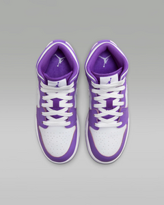 Nike Kid's Air Jordan 1 Mid Shoes - Purple Venom / White