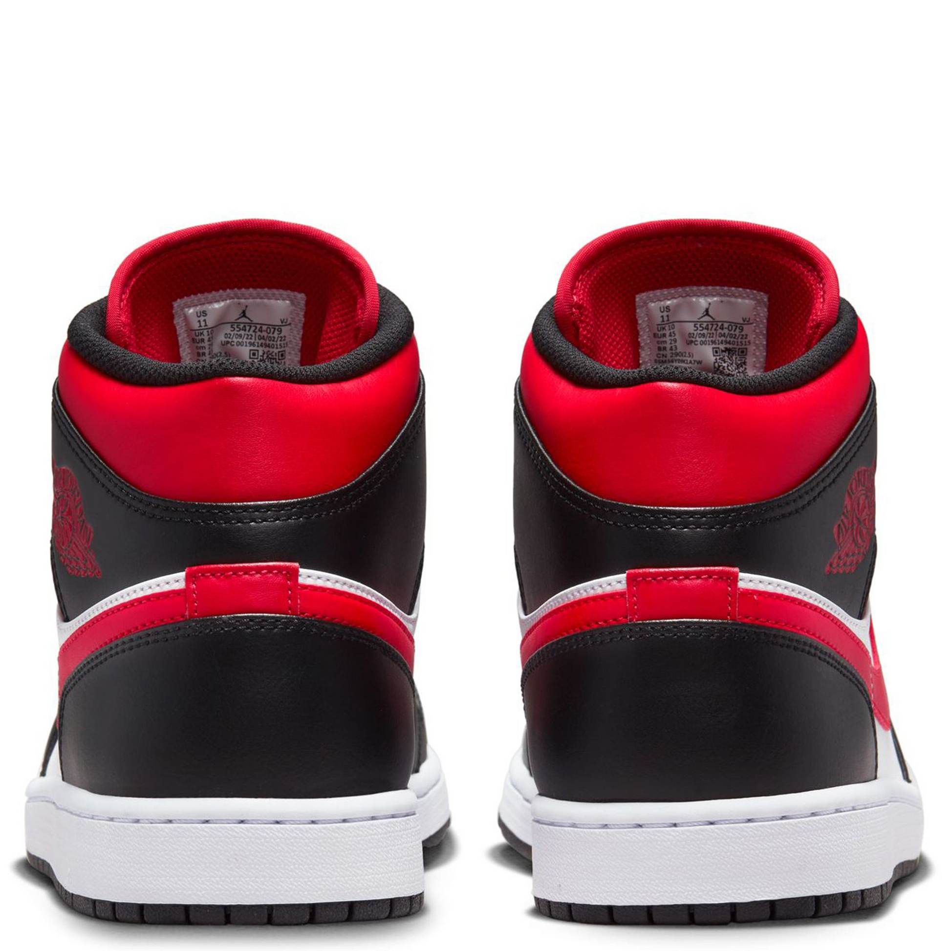 Nike Men's Air Jordan 1 Mid Shoes - Black / Fire Red / White Nike Men's Air Jordan 1 Mid Shoes - Black / Fire Red / White