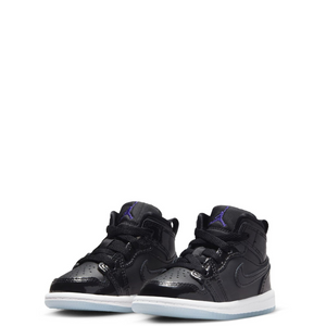 Nike Kid's Air Jordan 1 Mid SE TD Shoes - Black / Concord Blue / White