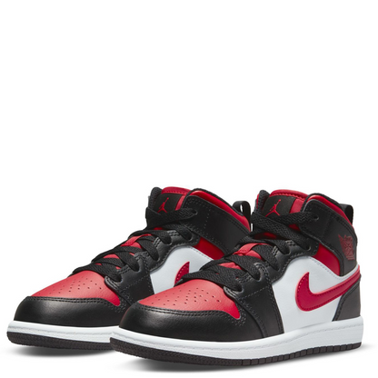 Nike Kids' Jordan 1 Mid Shoes - Black / Fire Red / White - Shopsportive