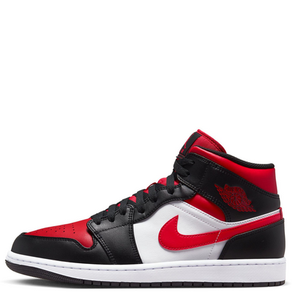 Nike Men's Air Jordan 1 Mid Shoes - Black / Fire Red / White - Shopsportive