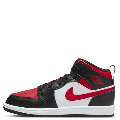 Nike Kids' Jordan 1 Mid Shoes - Black / Fire Red / White - Shopsportive
