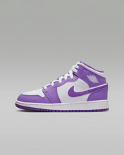 Load image into Gallery viewer, Nike Kid&#39;s Air Jordan 1 Mid Shoes - Purple Venom / White
