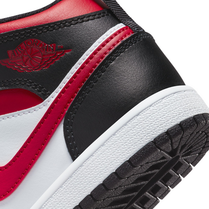 Nike Kids' Jordan 1 Mid Shoes - Black / Fire Red / White - Shopsportive