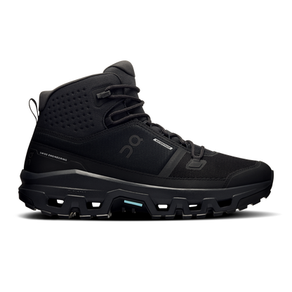 On Running Men's Cloudrock Mid Waterproof Shoes - Black / Black - Shopsportive