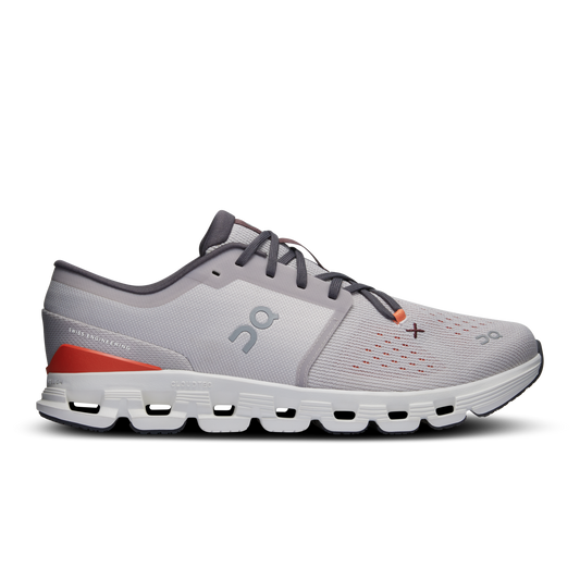 On Running Men's Cloud X 4 Shoes - Silver / Flame