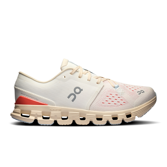 On Running Women's Cloud X 4 Shoes - Ivory / Salmon - Shopsportive
