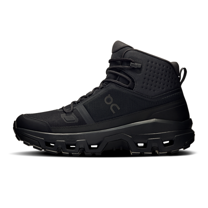 On Running Women's Cloudrock Mid Waterproof Shoes - Black / Black - Shopsportive