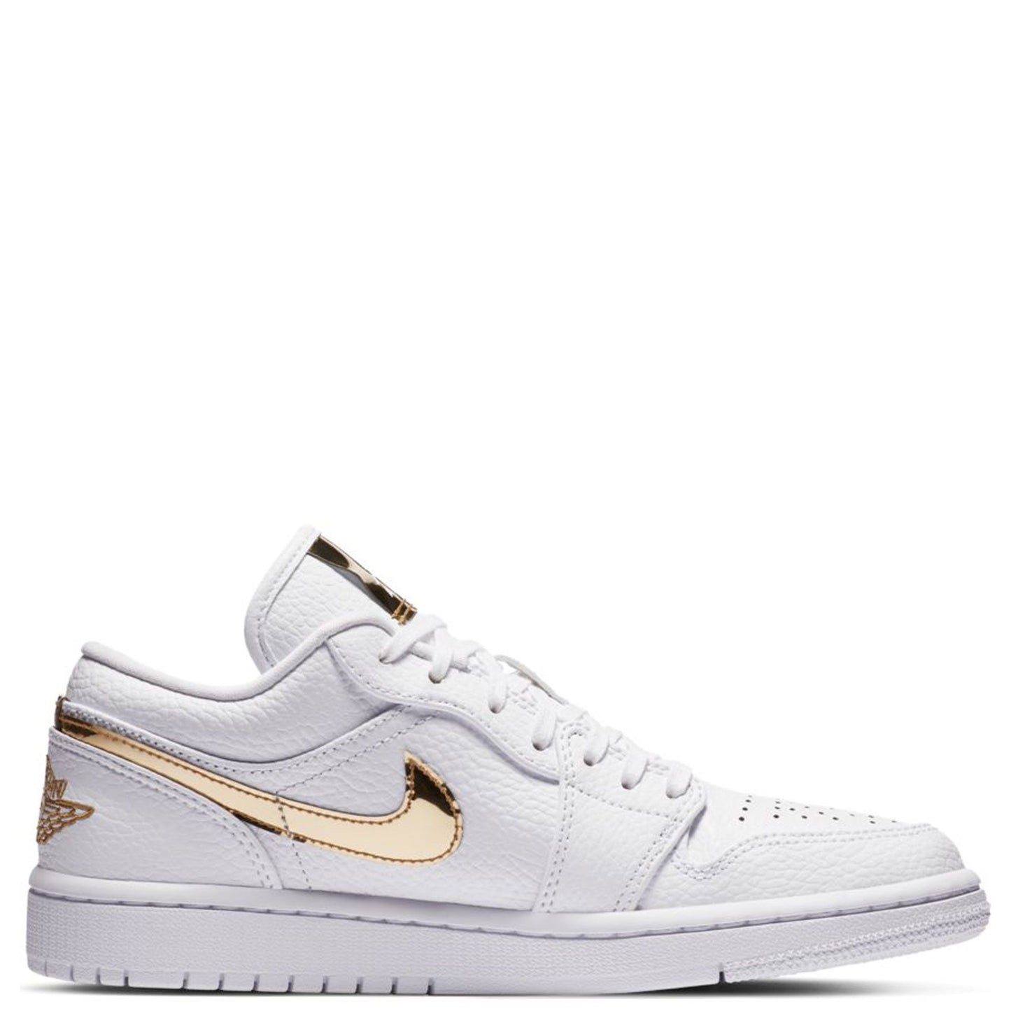 Nike Women's Air Jordan 1 Low SE Shoes - White / Metallic Gold