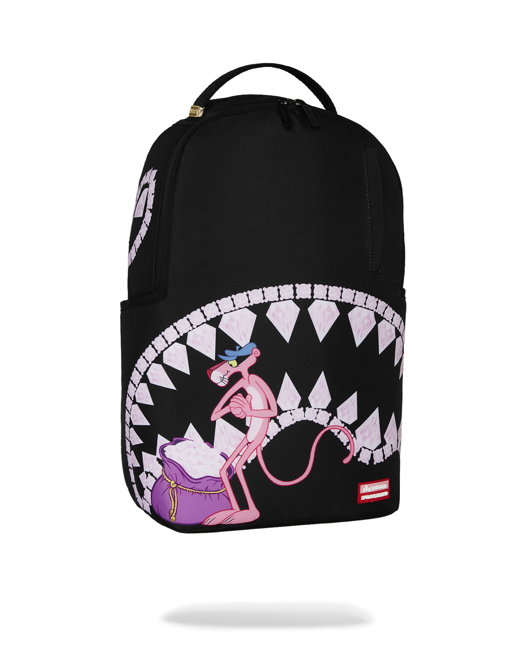 Sprayground Pink Panther Diamond Bite Backpack - Black / Pink - Shopsportive