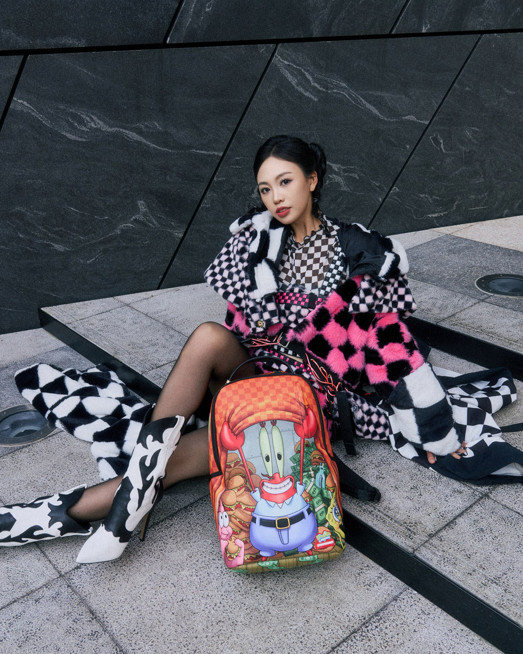 Sprayground Spongebob Stack Up Krabs Backpack Bag - Shopsportive