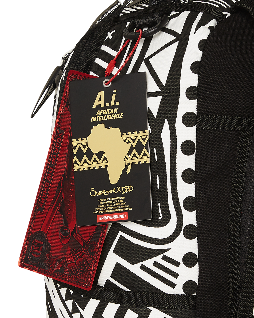 Sprayground A.I. African Intelligence The Skyhawk Backpack - Sandflower Collab Bag - Shopsportive