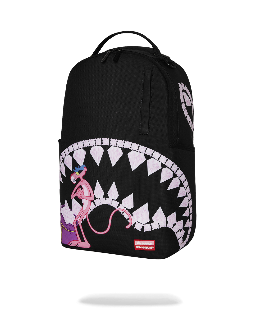 Sprayground Pink Panther Diamond Bite Backpack - Black / Pink - Shopsportive