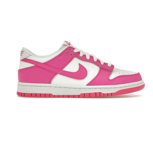Nike Kids' Dunk Low Shoes - White / Laser Fuchsia