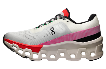 On Running Women's Cloudmonster 2 Shoes - Ivory / Red - Shopsportive