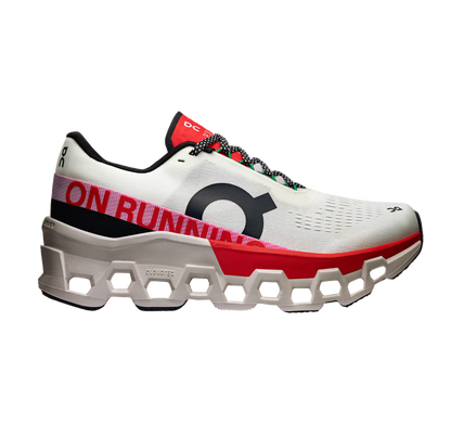 On Running Women's Cloudmonster 2 Shoes - Ivory / Red - Shopsportive