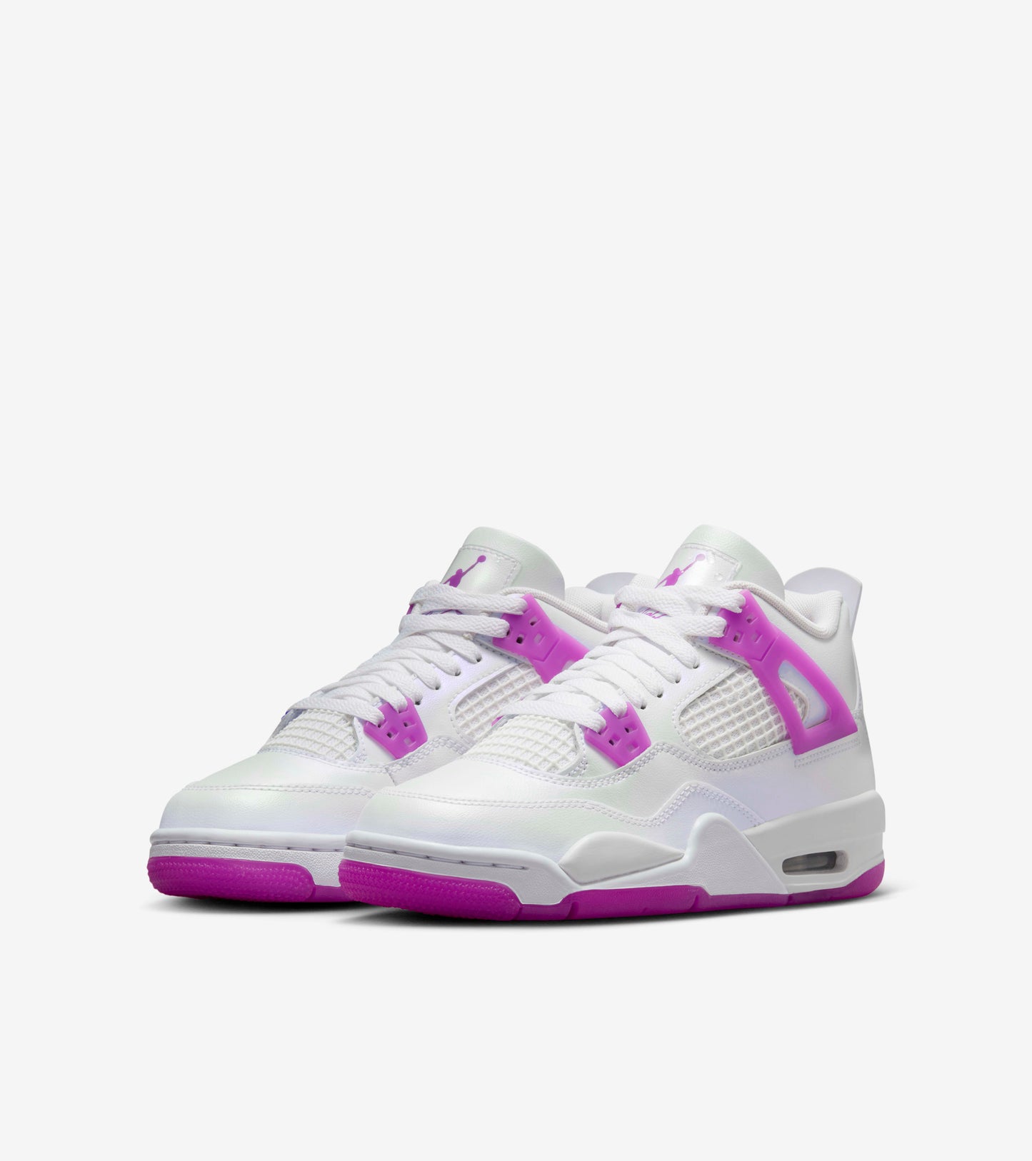 Nike Kid's Air Jordan 4 Retro GS Shoes - Hyper Violet / White