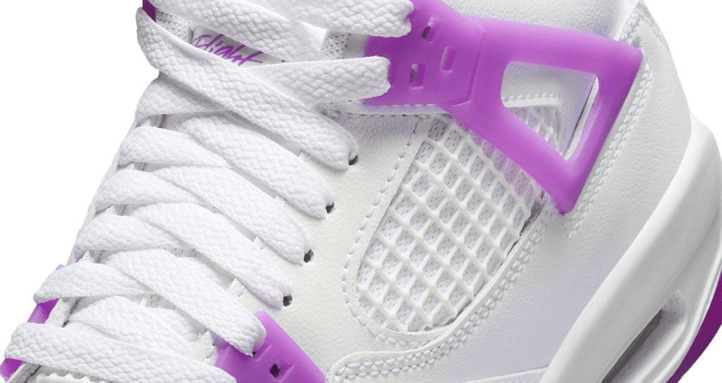 Nike Kid's Air Jordan 4 Retro GS Shoes - Hyper Violet / White