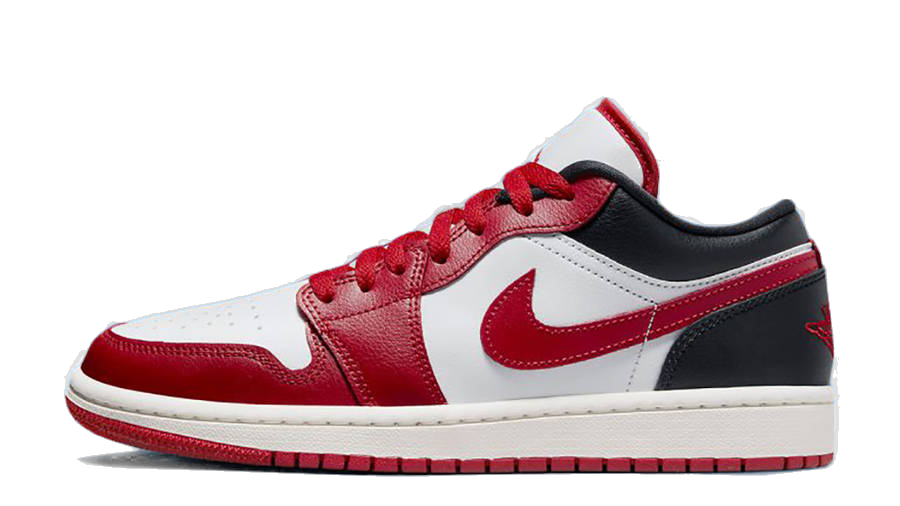 Nike Women's Air Jordan 1 Low Shoes - White / Black / Sail / Gym Red - Shopsportive