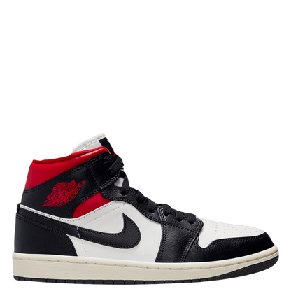Nike Women's Air Jordan 1 Mid Shoes - Black / Gym Red / Sail / White - Shopsportive