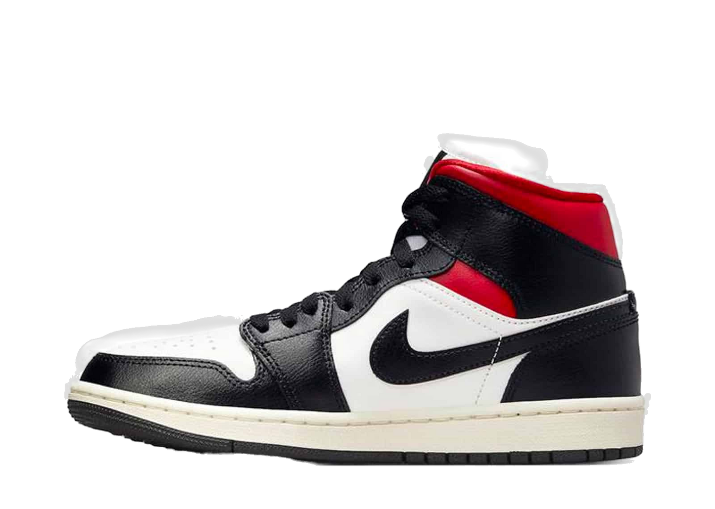 Nike Women's Air Jordan 1 Mid Shoes - Black / Gym Red / Sail / White - Shopsportive