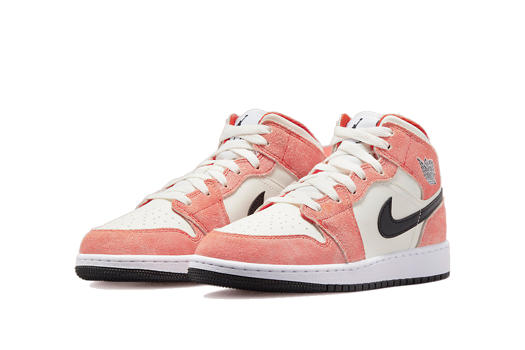 Nike Kids' Air Jordan 1 Mid Se Shoes - Team Orange / Black / Sail / White / Iron Grey - Shopsportive