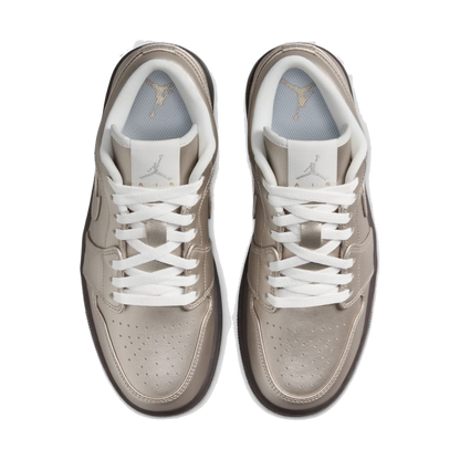 Nike Women's Jordan 1 Low Se Shoes - Metallic Zinc / Summit White / Velvet Brown - Shopsportive
