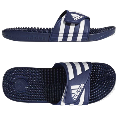 Adidas Men's Adissage Slides - Dark Blue / Cloud White / Dark Blue - Shopsportive