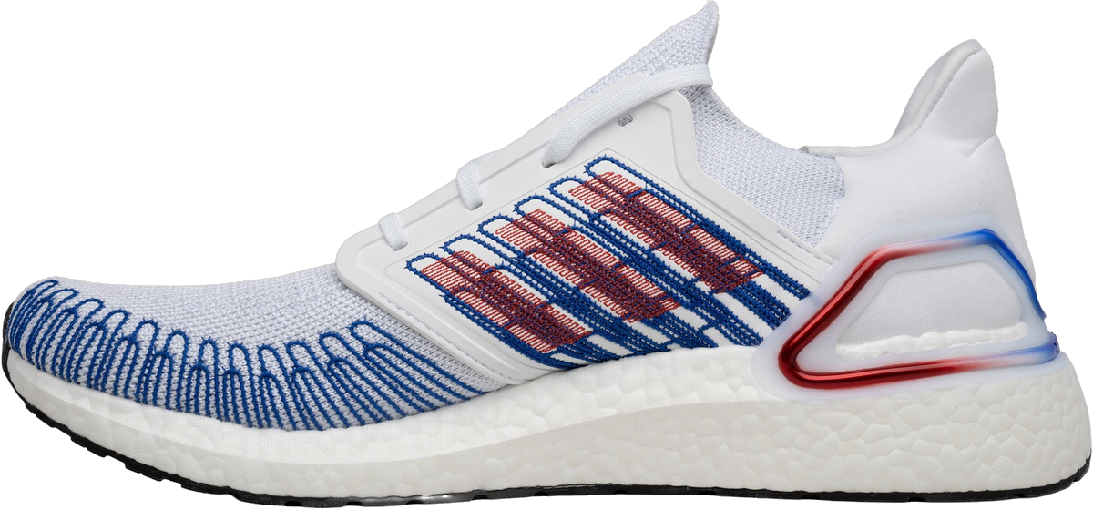 Adidas Men's Ultra Boost 20 Shoes - White / Scarlet / Team Royal Blue