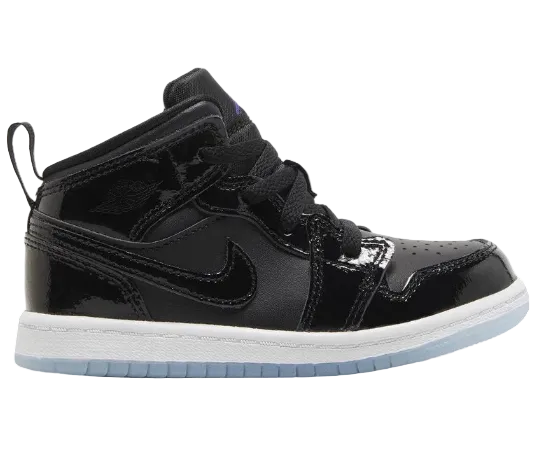 Nike Kids' Air Jordan 1 Mid Se 'Space Jam' Shoes - Black / White / Concord