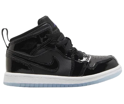 Nike Kids' Air Jordan 1 Mid Se 'Space Jam' Shoes - Black / White / Concord