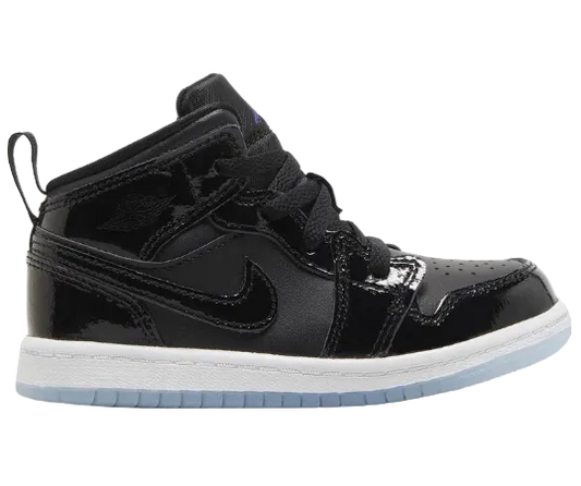 Nike Kids' Air Jordan 1 Mid Se 'Space Jam' Shoes - Black / White / Concord