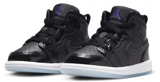 Nike Kids' Air Jordan 1 Mid Se 'Space Jam' Shoes - Black / White / Concord