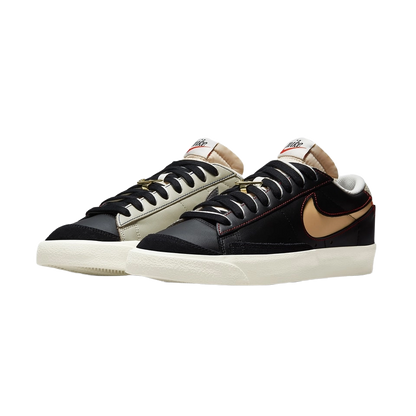 Nike Men's Blazer Low '77 Premium 'Removable Swoosh' Shoes - Black / Deep Royal Blue / Light Stone / Natural - Shopsportive