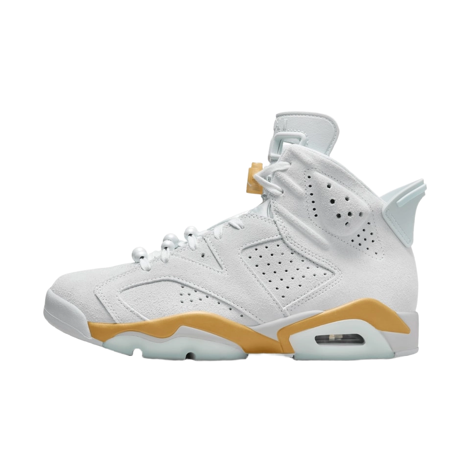 Nike Women's Air Jordan 6 Retro Craft Shoes - Pure Platinum / Metallic Gold / Coconut Milk / Glacier Blue - Shopsportive