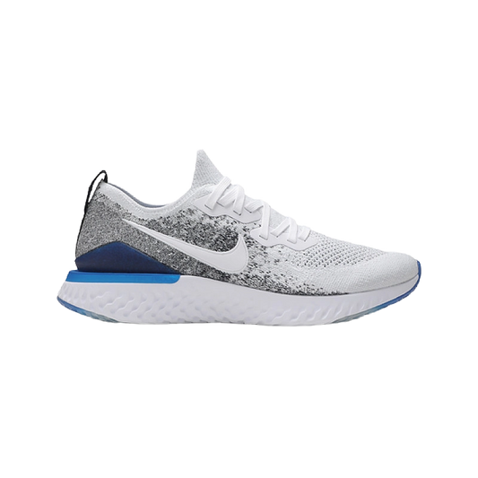 Nike Men's Epic React Flyknit 2 Shoes - White / Black / Racer Blue - Shopsportive