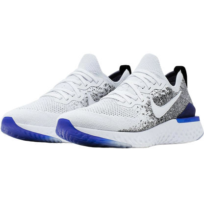 Nike Men's Epic React Flyknit 2 Shoes - White / Black / Racer Blue - Shopsportive