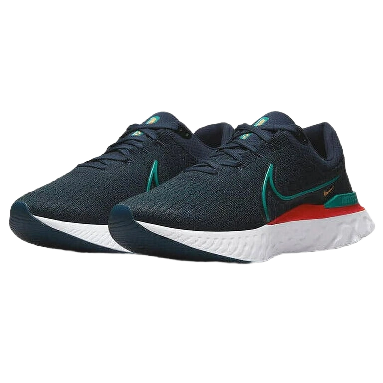 Nike Men's React Infinity Run Flyknit 3 Shoes - Obsidian / White / Light Crimson / Bright Spruce - Shopsportive