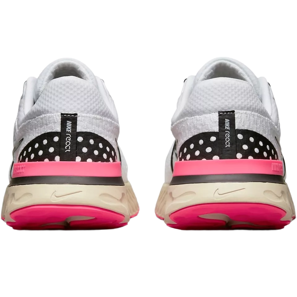 Nike Men's React Infinity Run Flyknit 3 Shoes - White / Pearl White / Hyper Pink / Black - Shopsportive