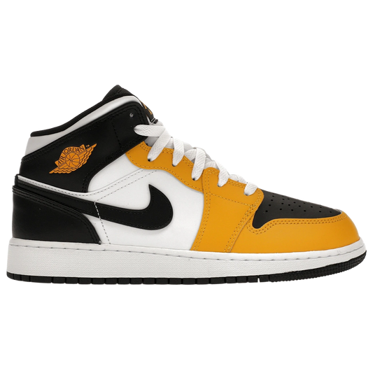Nike Kids' Air Jordan 1 Mid Shoes - Yellow Ochre / Black / White - Shopsportive