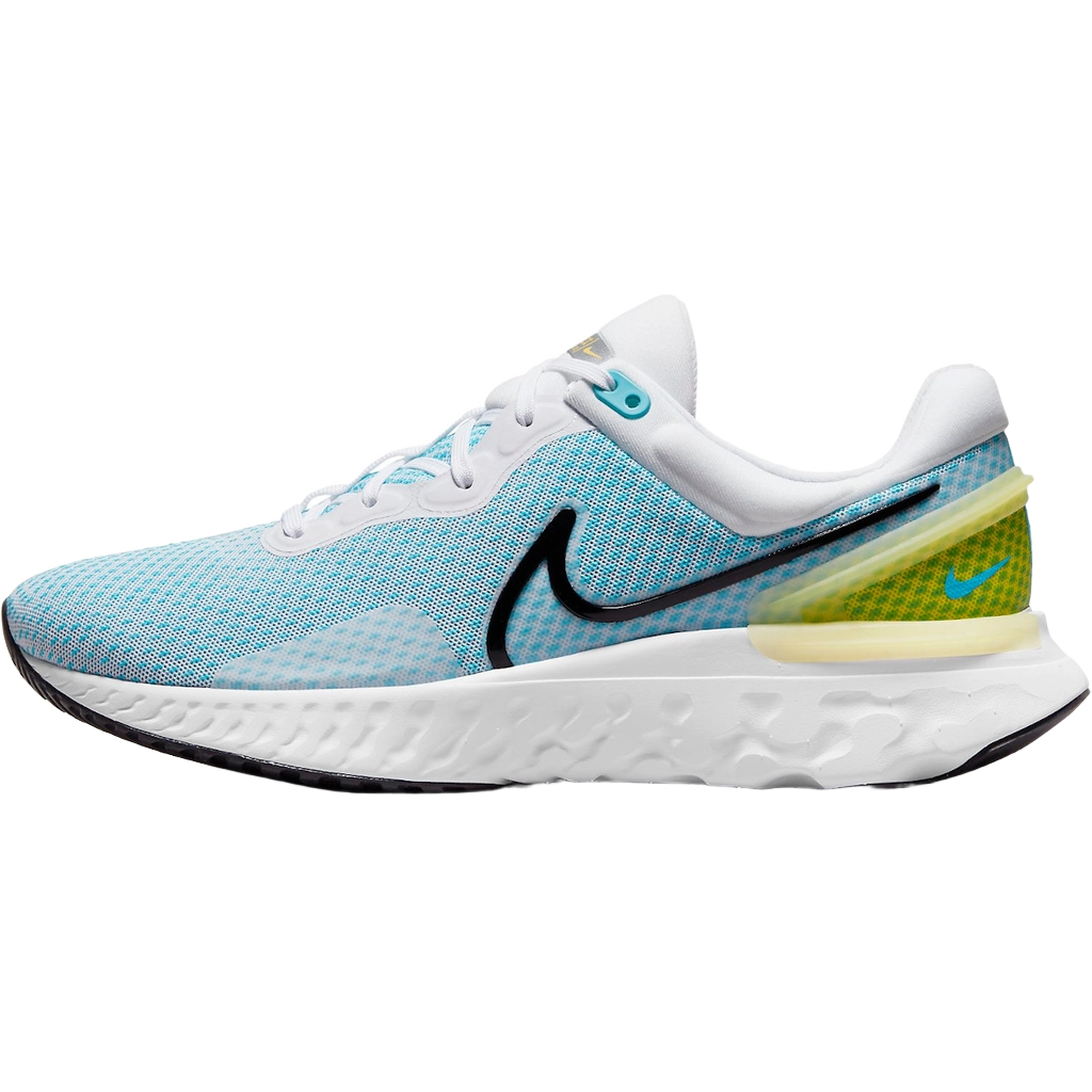 Nike Men's React Miler 3 Shoes - White / Chlorine Blue / Vivid Sulfur - Shopsportive