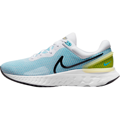 Nike Men's React Miler 3 Shoes - White / Chlorine Blue / Vivid Sulfur - Shopsportive